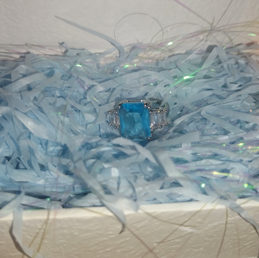Blue Topaz Sterling Silver Ring